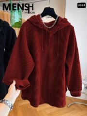 ⁦سويتشرت حريمي قطيفة مضلع وشين | كود 3028⁩ - الصورة ⁦5⁩