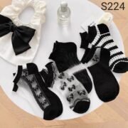 ⁦سوكت شيفون اسود فيونكه🎀/جمله 12 قطعه⁩ - الصورة ⁦10⁩