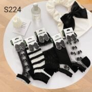 ⁦سوكت شيفون اسود فيونكه🎀/جمله 12 قطعه⁩ - الصورة ⁦8⁩