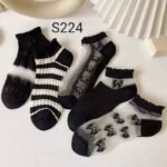 سوكت شيفون اسود فيونكه🎀/جمله 12 قطعه