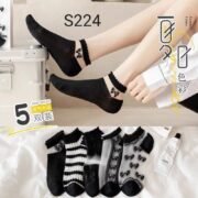 ⁦سوكت شيفون اسود فيونكه🎀/جمله 12 قطعه⁩ - الصورة ⁦4⁩