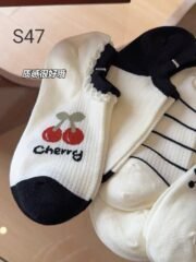 ⁦سوكت حريمى كريز  ابيض واسود🍒/جمله 12 قطعه⁩ - الصورة ⁦8⁩