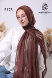 ⁦طرحة شاش قلم رفيع مدهب / جمله 12 قطعه⁩ - الصورة ⁦3⁩