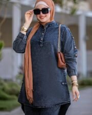 ⁦سوت جينز شميز زراير بنطلون 2 جيب⁩ - الصورة ⁦4⁩