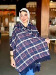 ⁦شال حريمي كاروهات بشراشيب⁩ - الصورة ⁦12⁩