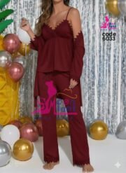 ⁦بجامه 3 قطع عرايس مون لايت SM نمبر وان | كود 6033⁩ - الصورة ⁦4⁩