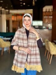 ⁦شال حريمي كاروهات بشراشيب⁩ - الصورة ⁦13⁩