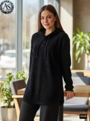 ⁦سويتشرت حريمي قطيفة مضلع وشين | كود 3028⁩ - الصورة ⁦3⁩