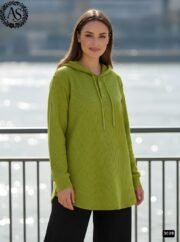 ⁦سويتشرت حريمي قطيفة مضلع وشين | كود 3028⁩ - الصورة ⁦2⁩