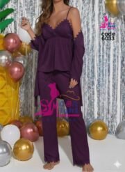 ⁦بجامه 3 قطع عرايس مون لايت SM نمبر وان | كود 6033⁩ - الصورة ⁦2⁩